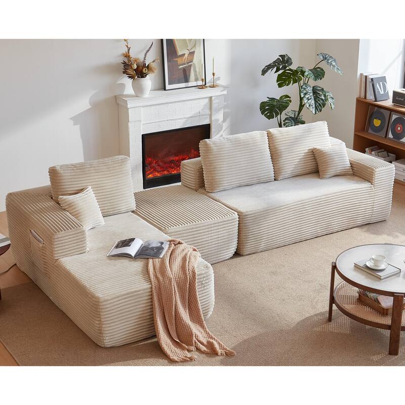 105.7"Cloud Sectional Couch with U-Shaped Chaise,Modern Modular Sofa with Deep Seat