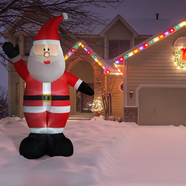 slide 2 of 16, Fraser Hill Farm 12-Ft. Tall Traditional Santa, Blow Up Inflatable