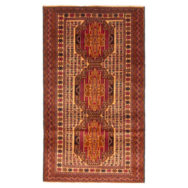 Teimani Brown Rug 2'8" x 5'1" - 2'8 x 5'1 - Brown - 2'8 x 5'1
