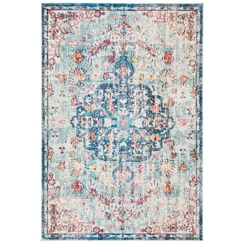 SAFAVIEH Madison Sabire Boho Medallion Distressed Rug - 2'2" x 4' - Navy/Light Blue - Rectangle