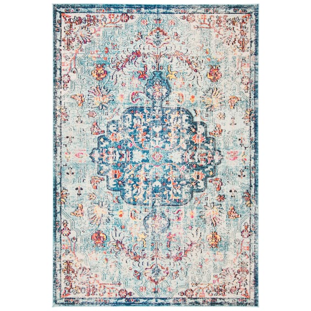 SAFAVIEH Madison Sabire Boho Medallion Distressed Rug - 2'2" x 4' - Navy/Light Blue