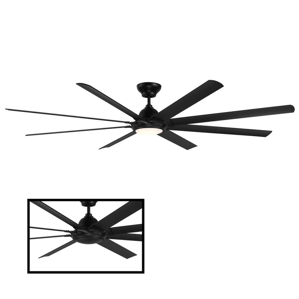 Hydra 96 Inch Eight Blade Indoor / Outdoor Smart Ceiling Fan with Six Speed DC Motor and LED Light.