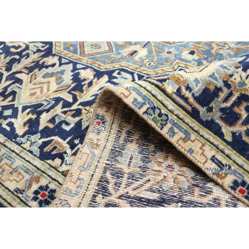 ECARPETGALLERY Hand-knotted Antalya Vintage Dark Navy Wool Rug - 6'8 x 10'6