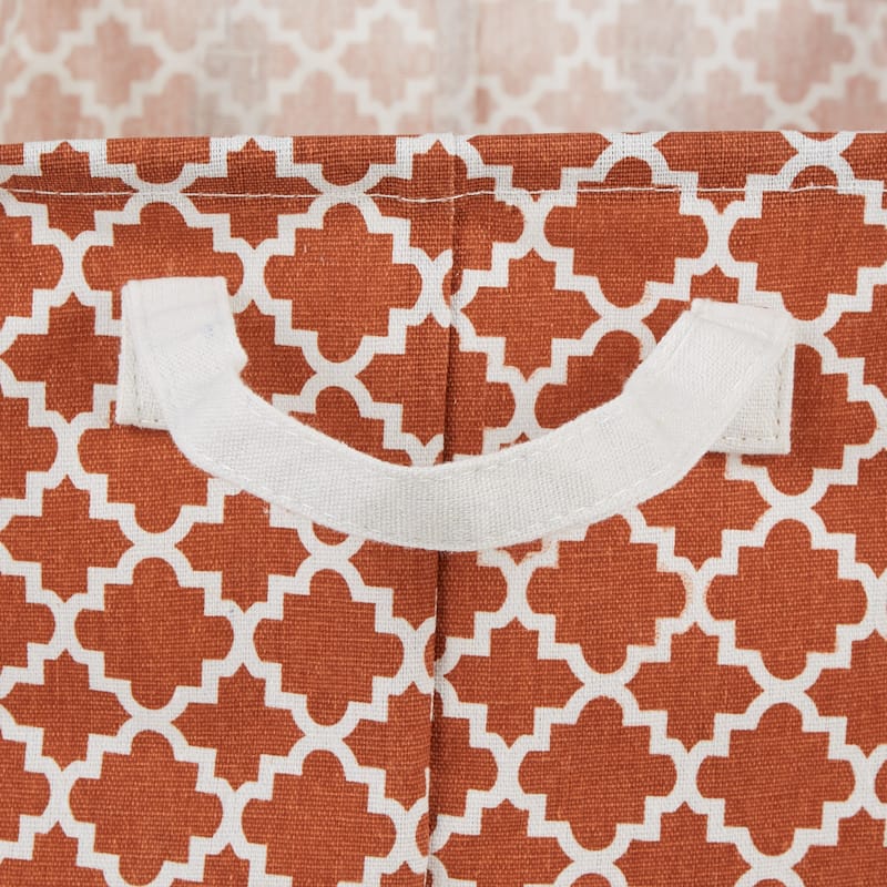 Cotton Polyester Laundry Bin Lattice Rectangle (Set of 2)