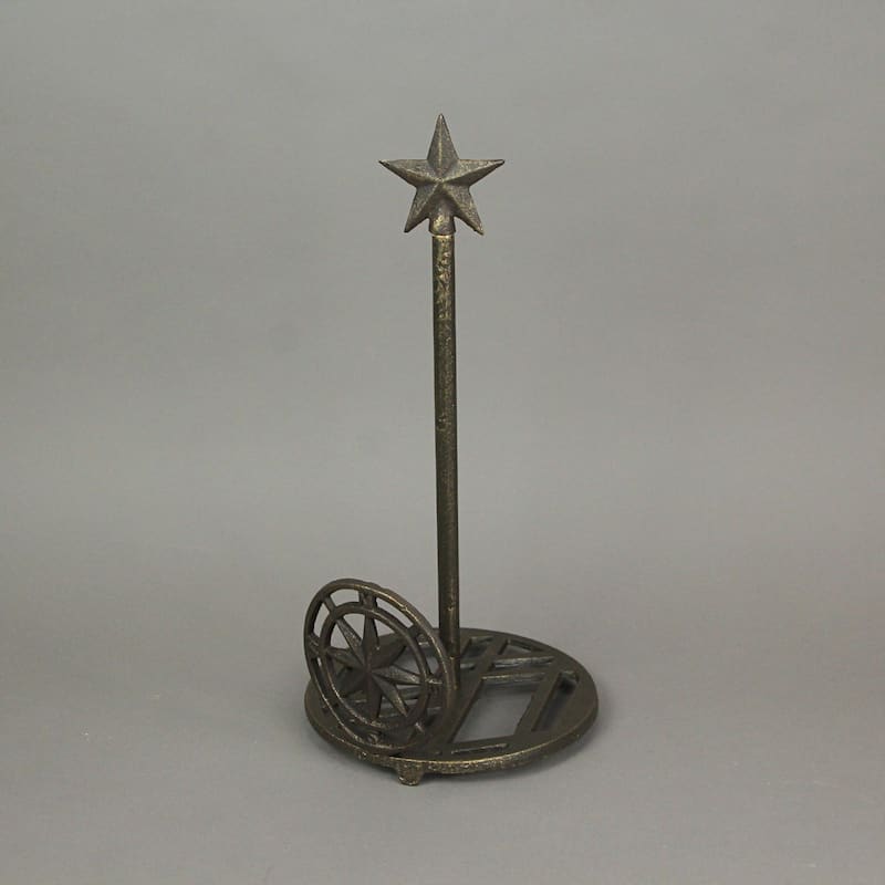 Zeckos Cast Iron Nautical Compass Rose Countertop Paper Towel Holder - 14.5 X 7 X 7 inches