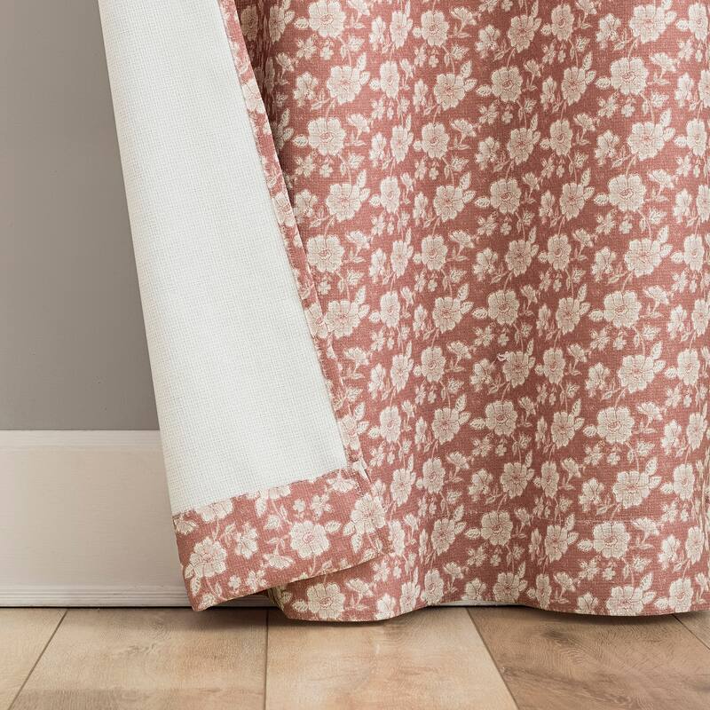 No. 918 Talia Tonal Floral Semi-Sheer Grommet 1-Piece Curtain Panel, Single Panel