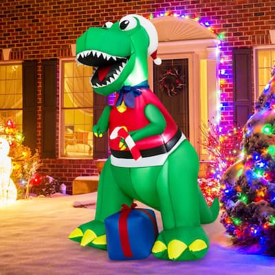 Costway 6FT Inflatable Christmas Dinosaur Dinosaur Decoration with LED - See Details
