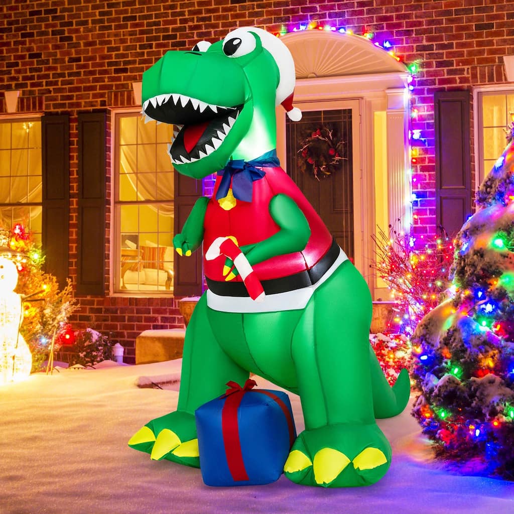 Costway 6FT Inflatable Christmas Dinosaur Dinosaur Decoration with LED - See Details