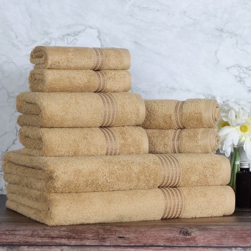 Blue Nile Mills Ibiza Egyptian Cotton 8 Piece Towel Set - Toast