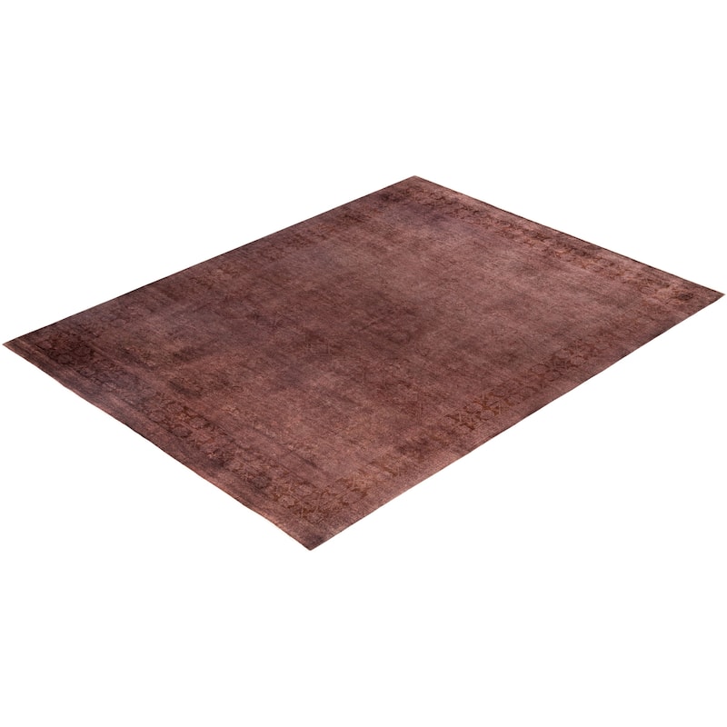 Overdyed One-of-a-Kind Hand-Knotted Area Rug - Purple - 9' 1" x 11' 10"