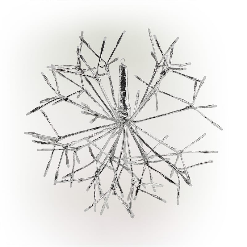 Alpine Corporation 16"H Indoor Holiday 3D Snowflake Hanging Ornament with LED Lights