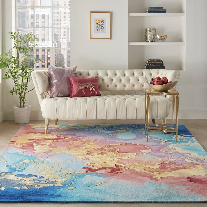 Nourison Prismatic Radiant Carved Modern Abstract Area Rug - 7'9" x 9'9" - Multicolor - Rectangle