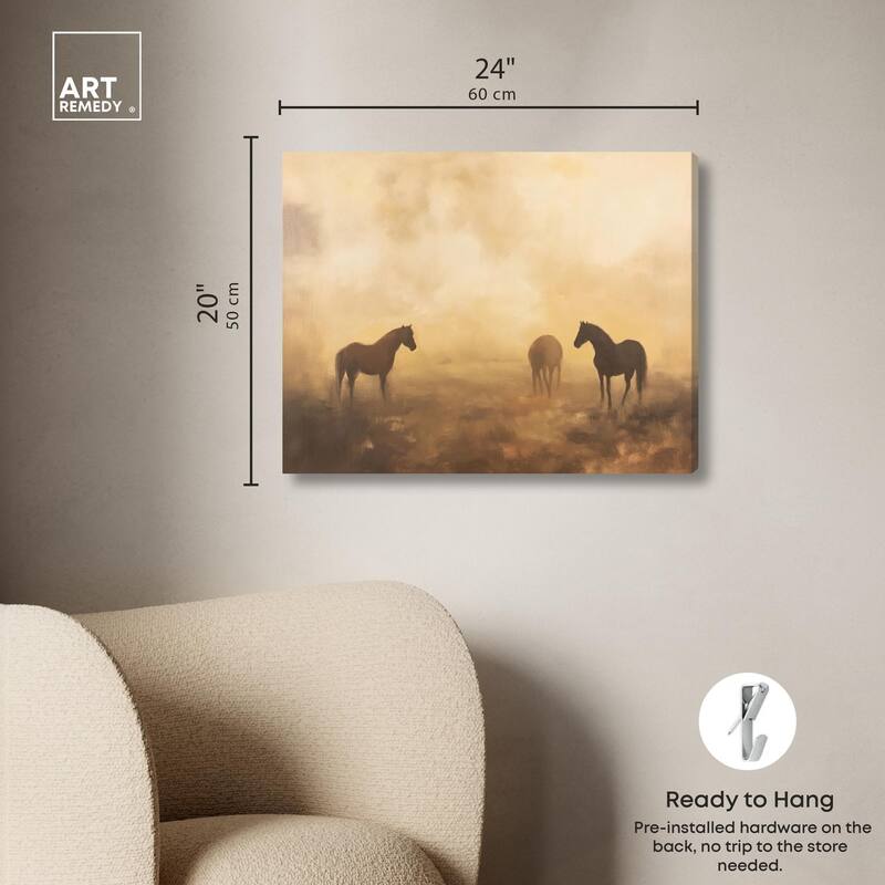Equine Trio Canvas by Art Remedy, Gallery Wrapped