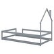 preview thumbnail 52 of 64, Twin Size Wood House-Shaped Headboard Floor Bed with Fences