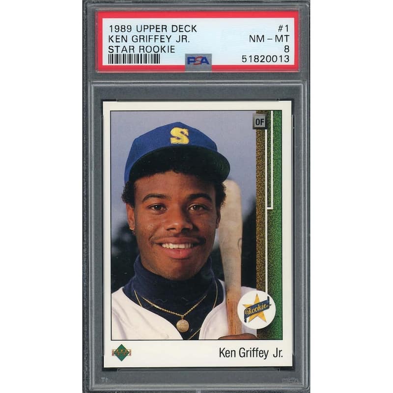 Ken Griffey Jr 1989 Upper Deck Baseball Star Rookie Card RC #1 Graded PSA 8 - 8'6" x 11'6"