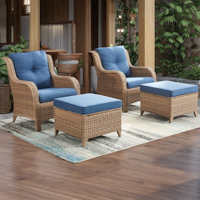 Gymojoy Outdoor Chairs with Ottoman Set of 4