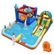 preview thumbnail 1 of 8, Gymax Giant Water Slide Bounce House w/Climbing Wall Splash Pool 750W Kids