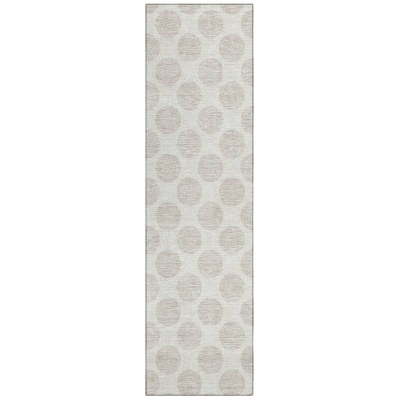 Machine Washable Indoor/ Outdoor Polka Dots Chantille Rug