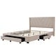 preview thumbnail 7 of 18, Merax Queen Size Linen Upholstered Platform Bed with 3 Drawers
