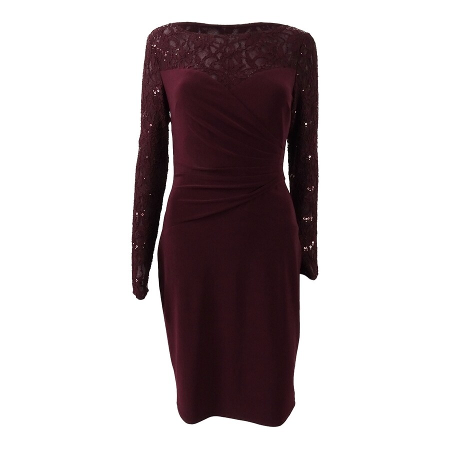 Lauren by Ralph Lauren Women's Lace-Trim Jersey Sheath Dress - Overstock - 41460294 Lauren by Ralph Lauren Women's Lace-Trim Jersey Sheath Dress - Overstock - 41460294