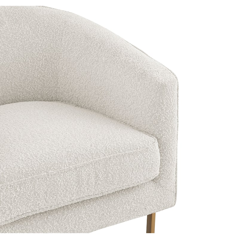 NPD Furniture Harrod Fabric Accent Arm Chair Antique Gold Legs