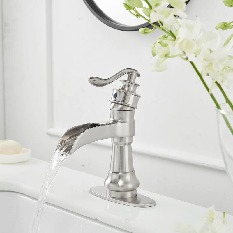 Nickel Widespread Single Handle Bathroom Sink Faucets - Nickel