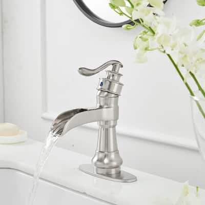 Nickel Widespread Single Handle Bathroom Sink Faucets