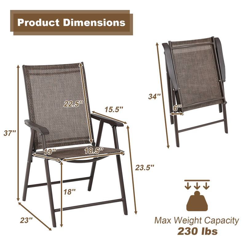 Aoodor Set of 4 Patio Folding Chairs