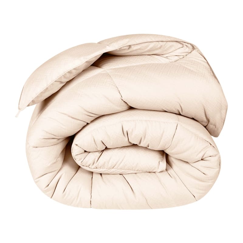 Superior Monochrome Basketweave Microfiber Down Alternative Comforter