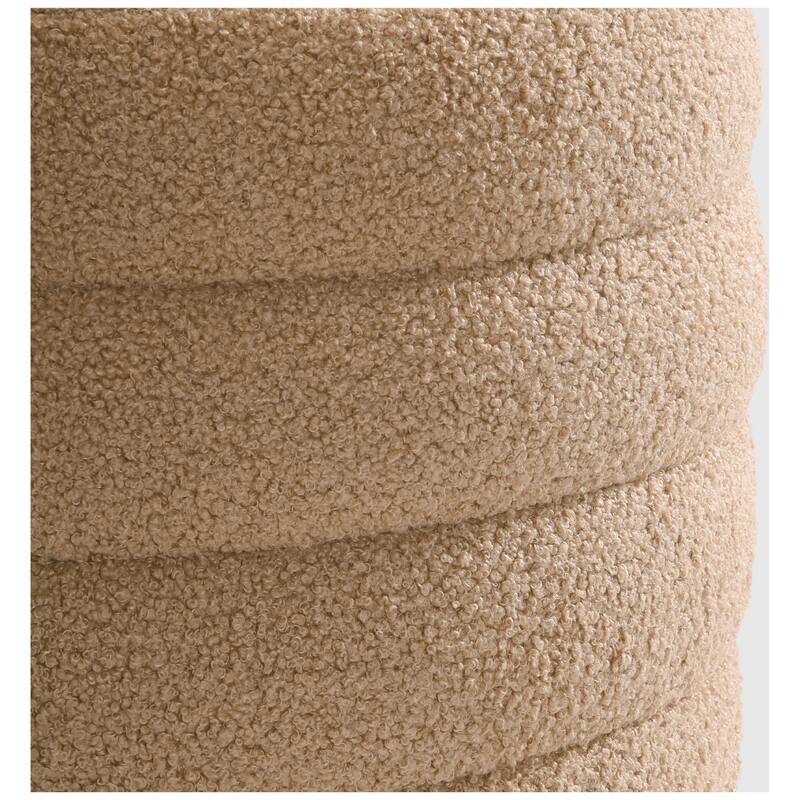 Bayville Sherpa Swivel Chair With Round Storage Ottoman 2-Piece Set