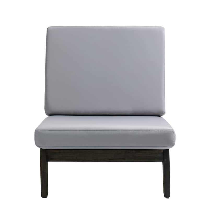 Sectional Wood Furniture 2 Seat Armless Patio Sofa
