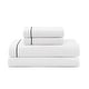 preview thumbnail 13 of 14, Tommy Hilfiger Hem Stripe Solid Cotton Sheet Set White/Navy - Full