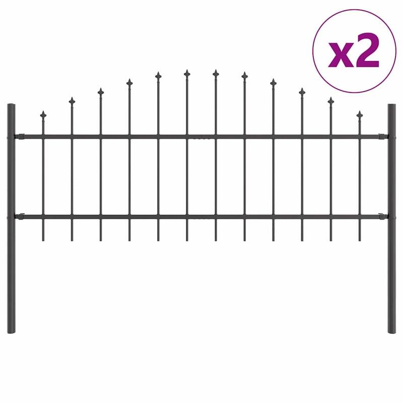 vidaXL Garden Fence Gray
