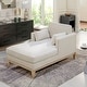 preview thumbnail 19 of 30, Knox 65" Modern Farmhouse Performance Velvet Chaise Lounge Chair French Beige Performance Velvet
