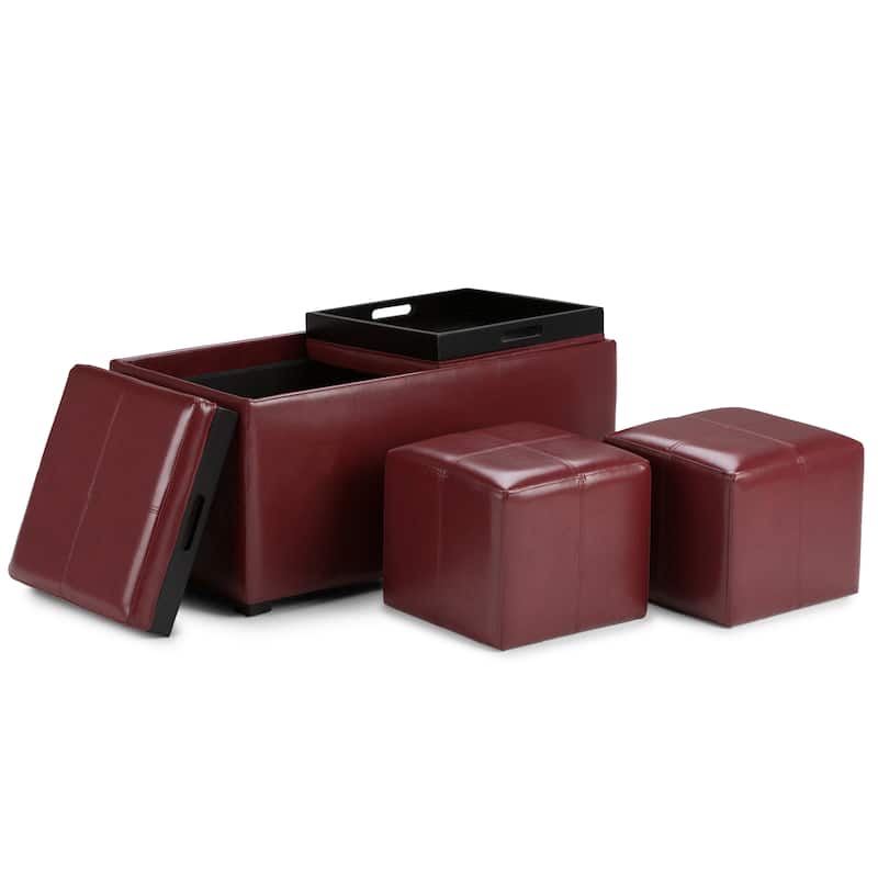 WYNDENHALL Franklin Upholstered 3-piece Ottoman Set
