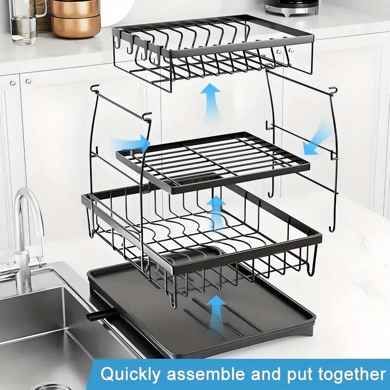 3-Layer Dish Drying Rack,Plate Racks,Dishes Holder for Kitchen Counter