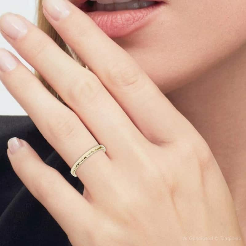 2mm Hammered Yellow Gold Band