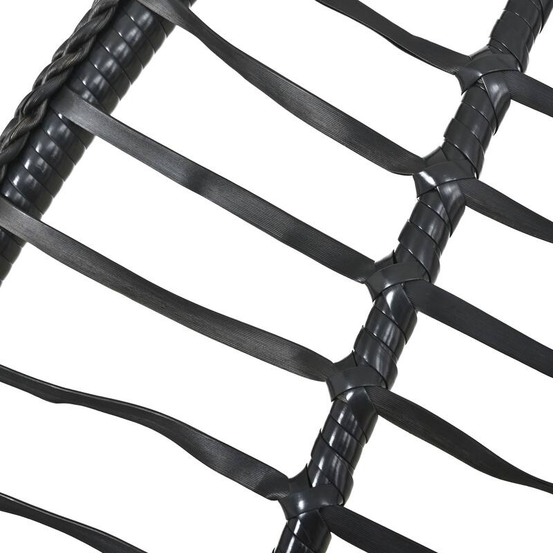 Foldable Rattan Hanging Hammock Chair with Stand and Plush Cushion for Indoor and Outdoor