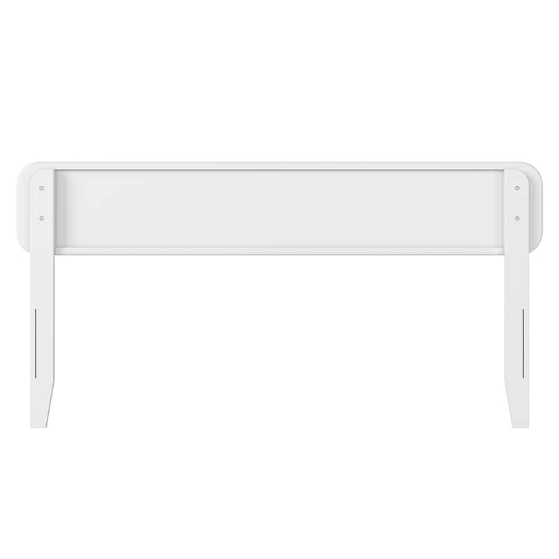 Queen Solid Wood Headboard in White with Low Profile Sleek Panel Design and Timeless Style