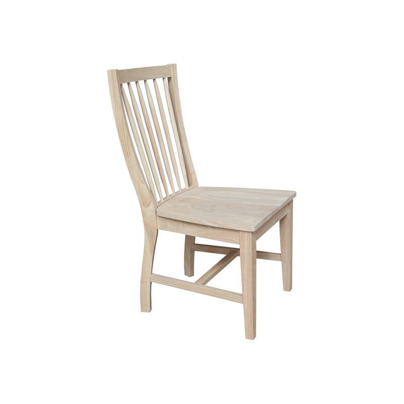 Set of Two Solid Wood Audrey Dining Chairs, Unfinished