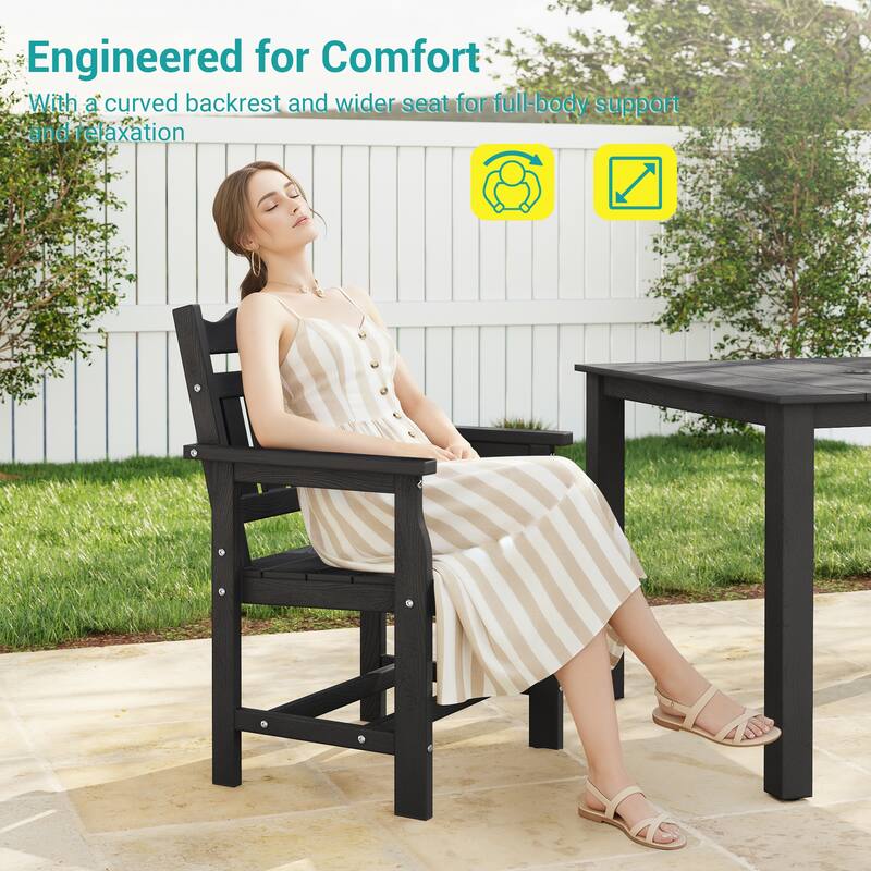 HIPS Outdoor Dining Set All-weather Patio Table and Chairs(Set of 5)