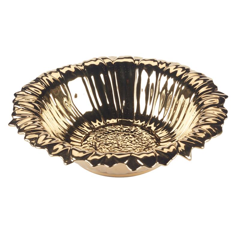 Certified International Gold Coast 3-D Sunflower Serving Bowl - 15.5" Diam x 4"