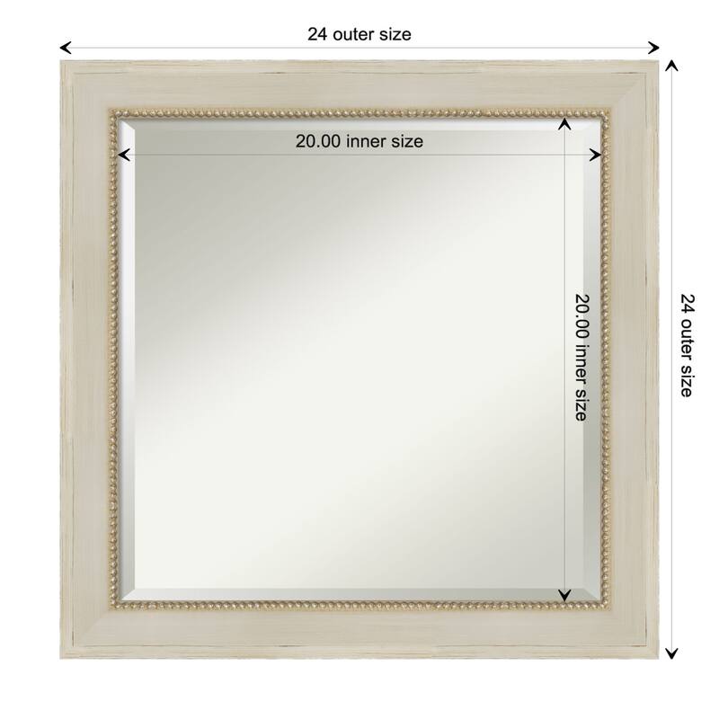 Beveled Wood Wall Mirror - Parthenon Cream Frame - Parthenon Cream