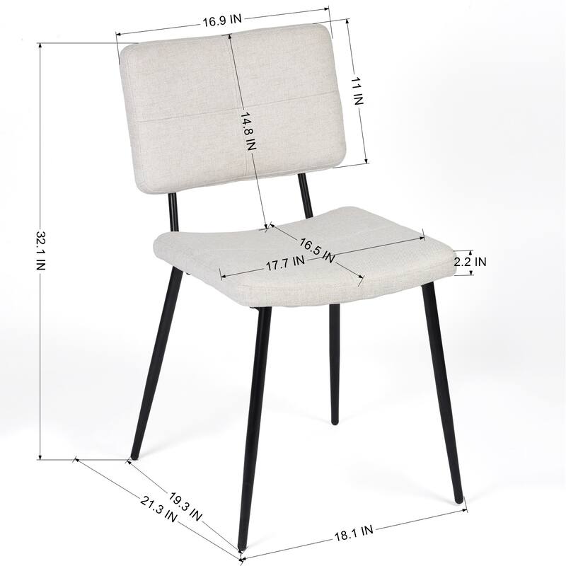 Homy Casa 5-Piece Modern Dining Set with Rectangular Table and Upholstered Side Chairs