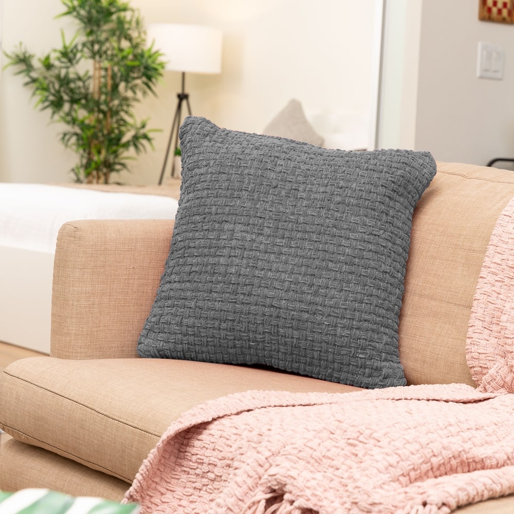 Fabstyles Chenille Basketweave Polyfill Cushion