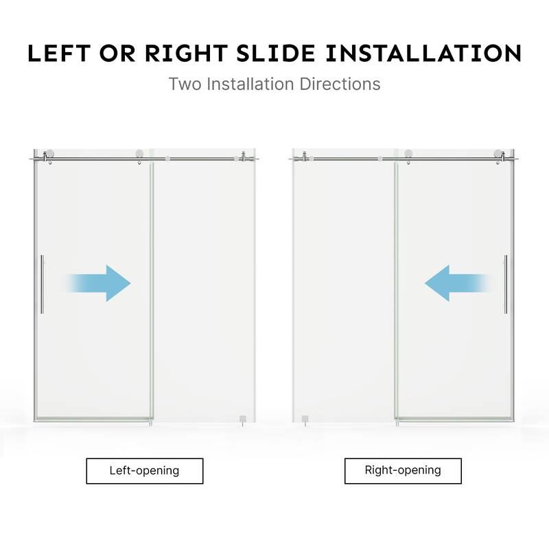 Frameless Sliding Shower Door Adjustable Single Slide