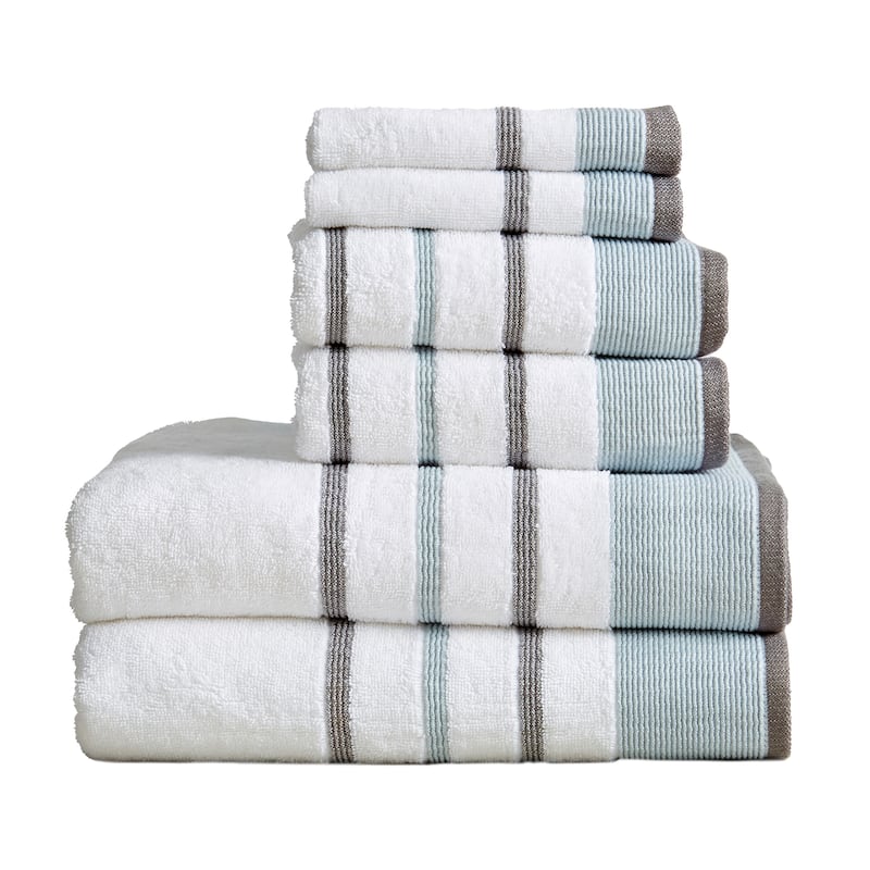 Luxurious Cotton Decorative Stripe Towel Set - On Sale - Bed Bath ...