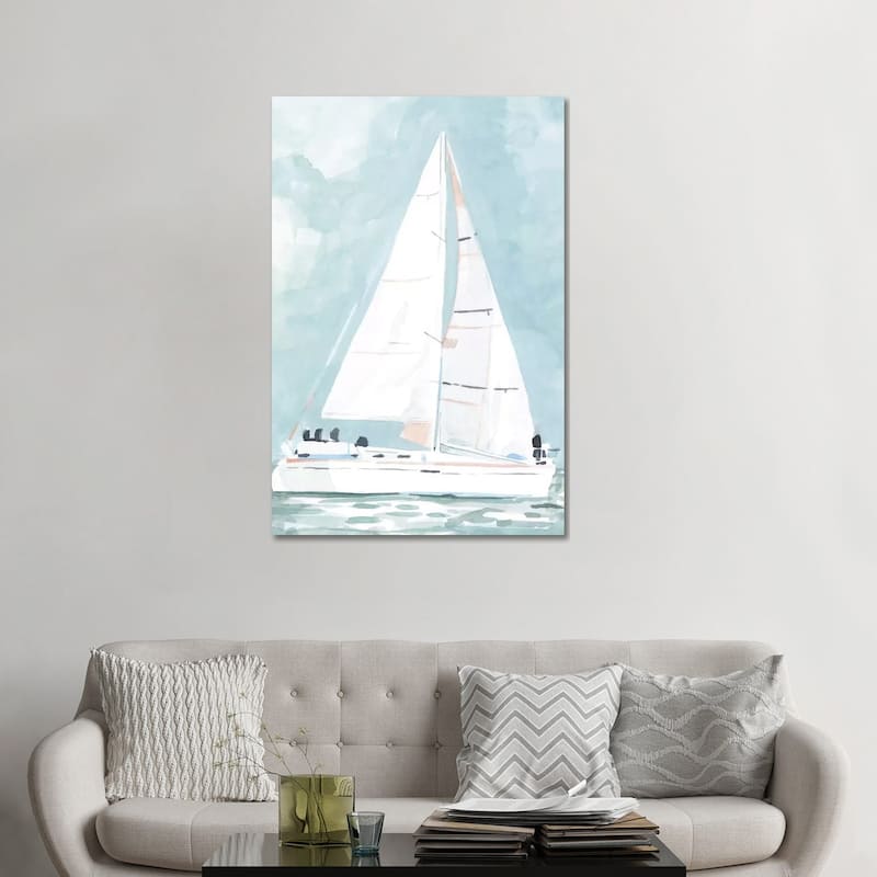 iCanvas "Soft Sailboat I" by Emma Scarvey Canvas Print - 48x32x1.5
