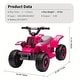 preview thumbnail 2 of 3, 6V Ride-On ATV, Ride-On Vehicle, with Rechargeable Battery, Drive Forward and Reverse, Max Weight 55 lbs, Rose Red