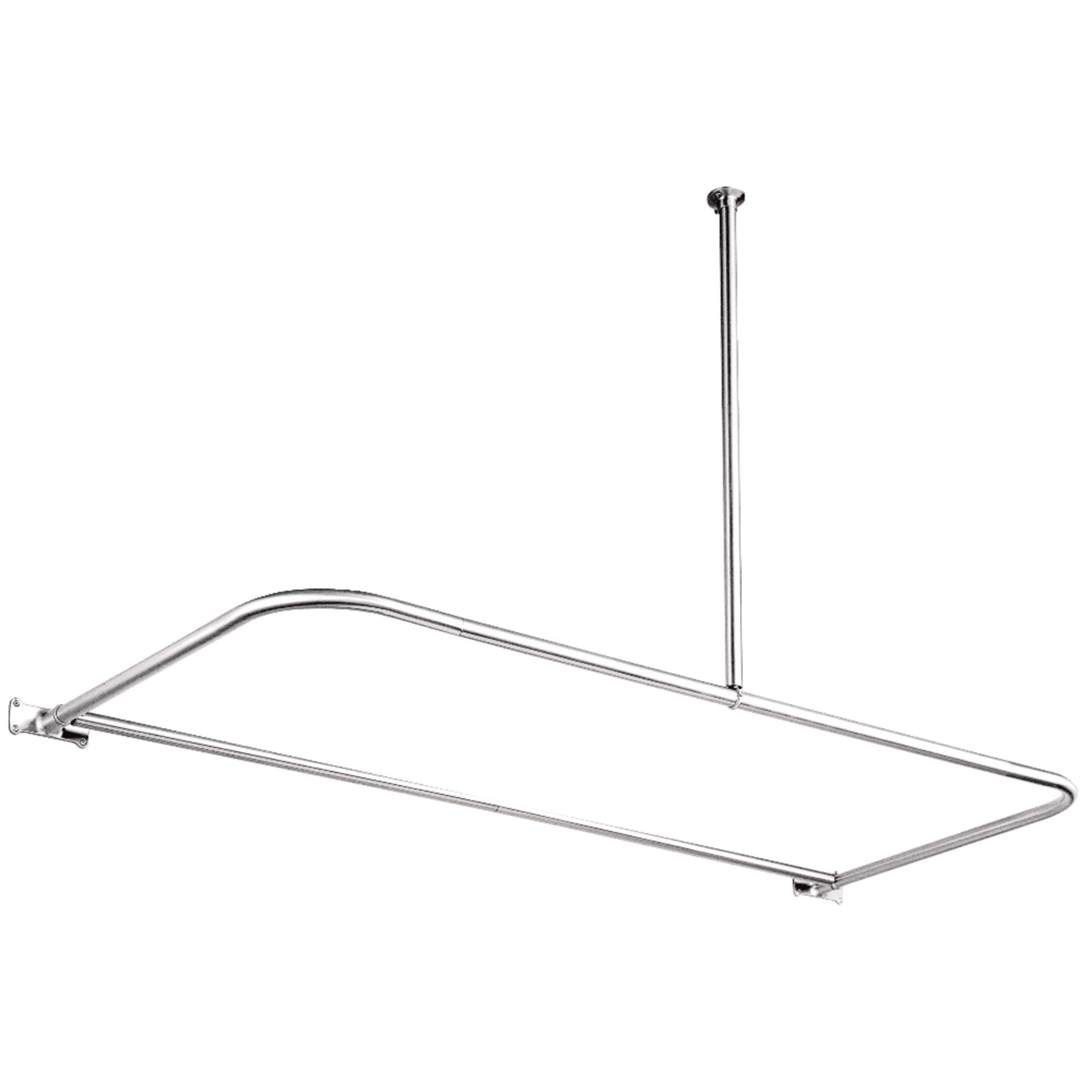 D-Type Shower Rod in Polished Chrome - Polished Chrome